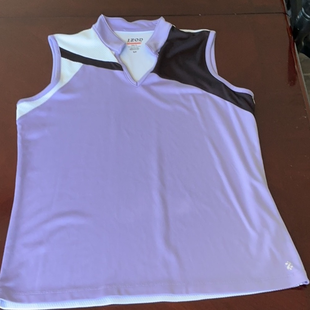 Izod lavender white and black performance tank